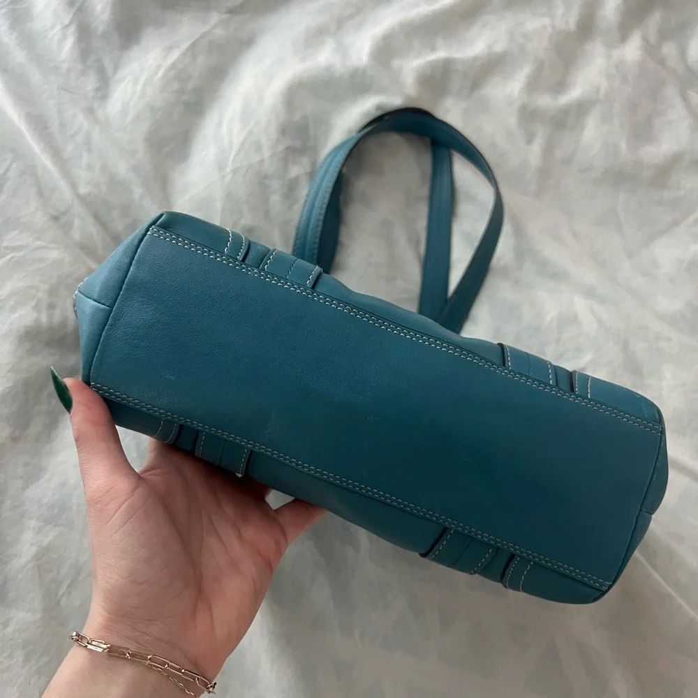 Teal blue leather 2008 coach bag